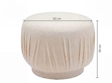 Älven Rund sittpuff 50 cm i tyg - ljus kräm - Möbler - Stolar & fåtöljer - Pall & puff - Sittpuff