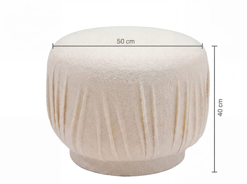 Älven Rund sittpuff 50 cm i tyg - ljus kräm - Möbler - Stolar & fåtöljer - Pall & puff - Sittpuff