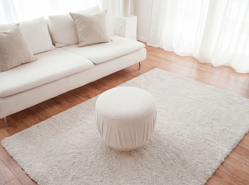 Älven Rund sittpuff 50 cm i tyg - ljus kräm - Möbler - Stolar & fåtöljer - Pall & puff - Sittpuff