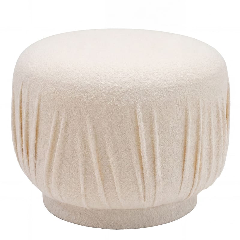Älven Rund sittpuff 50 cm i tyg - ljus kräm - Möbler - Stolar & fåtöljer - Pall & puff - Sittpuff