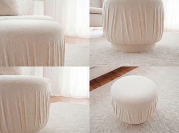 Älven Rund sittpuff 50 cm i tyg - ljus kräm - Möbler - Stolar & fåtöljer - Pall & puff - Sittpuff