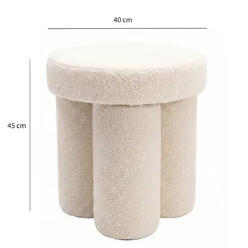 Ölvik Rund sittpuff 40 cm i teddytyg - ljus kräm - Möbler - Stolar & fåtöljer - Pall & puff - Sittpuff