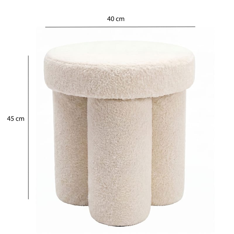 Ölvik Rund sittpuff 40 cm i teddytyg - ljus kräm - Möbler - Stolar & fåtöljer - Pall & puff - Sittpuff