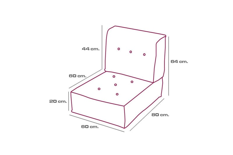 1-sits soffa Wenarport Antracit - Antracit - Möbler - Stolar & fåtöljer - Pall & puff - Sittpuff