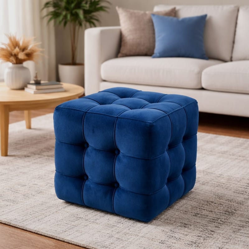 Ameias Sittpuff 42 cm - Marinblå - Möbler - Stolar & fåtöljer - Pall & puff - Sittpuff