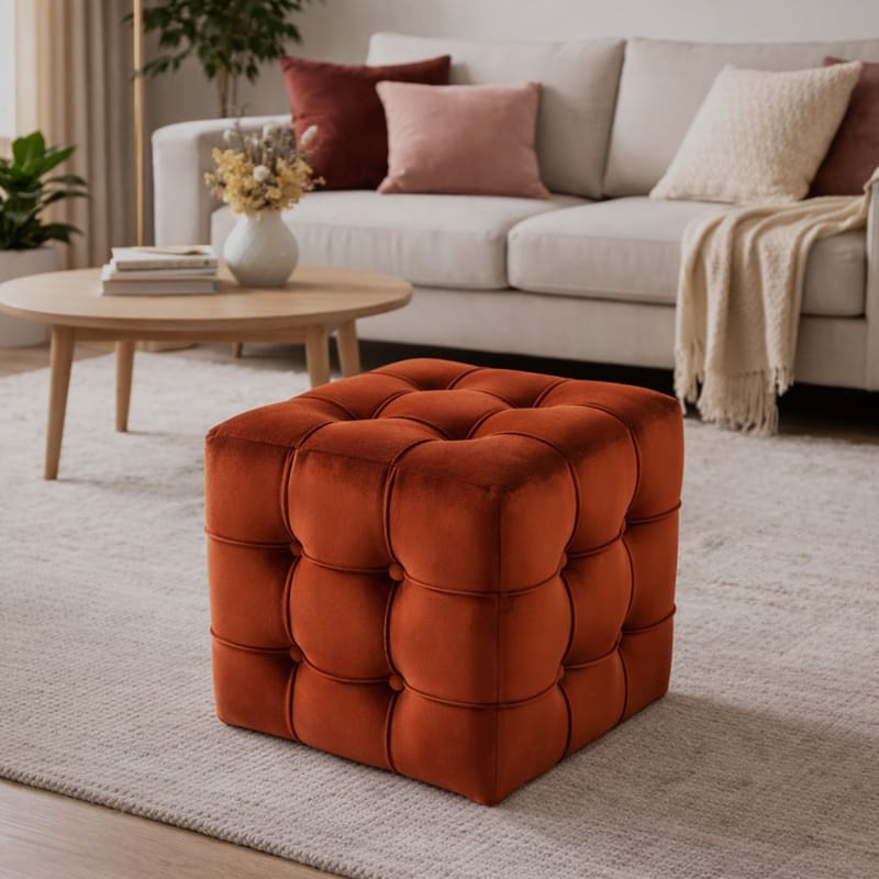 Ameias Sittpuff 42 cm - Orange - Möbler - Stolar & fåtöljer - Pall & puff - Sittpuff