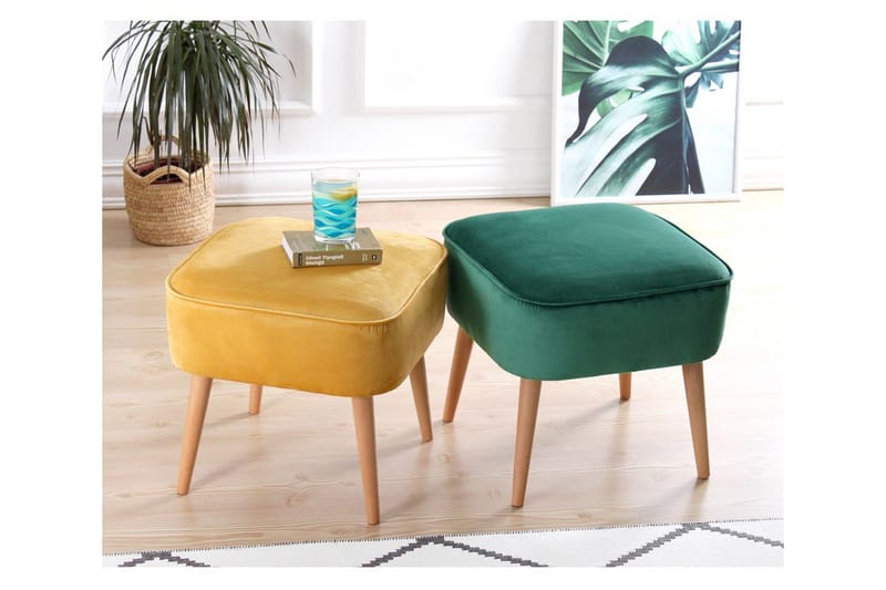 Anaro Sittpuff 45 cm Rektangulär - Grön - Möbler - Stolar & fåtöljer - Pall & puff - Sittpuff