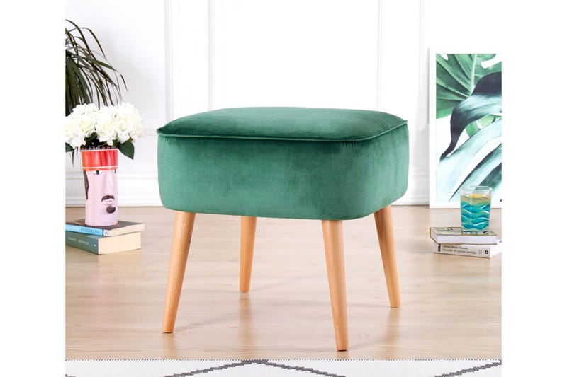 Anaro Sittpuff 45 cm Rektangulär - Grön - Möbler - Stolar & fåtöljer - Pall & puff - Sittpuff