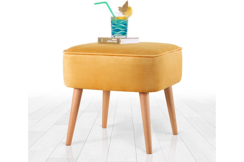 Anaro Sittpuff 45 cm Rektangulär - Gul - Möbler - Stolar & fåtöljer - Pall & puff - Sittpuff