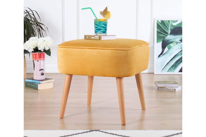 Anaro Sittpuff 45 cm Rektangulär - Gul - Möbler - Stolar & fåtöljer - Pall & puff - Sittpuff