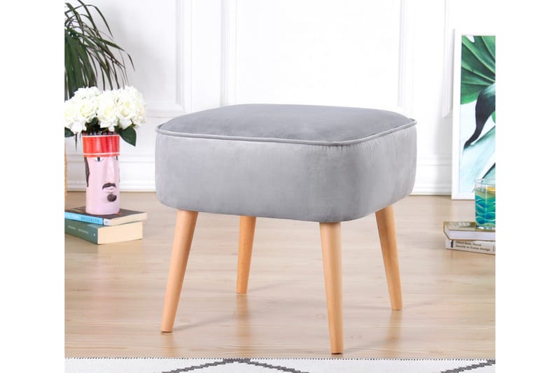 Anaro Sittpuff 45 cm Rektangulär - Ljusgrå - Möbler - Stolar & fåtöljer - Pall & puff - Sittpuff