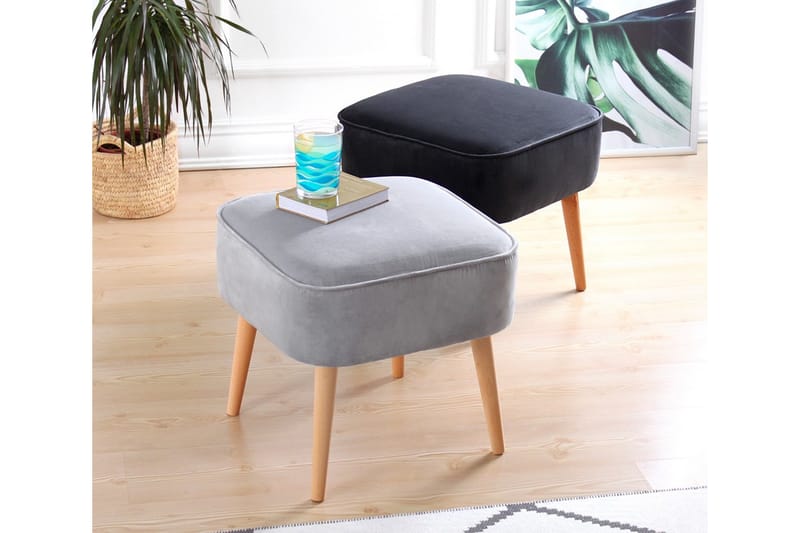 Anaro Sittpuff 45 cm Rektangulär - Ljusgrå - Möbler - Stolar & fåtöljer - Pall & puff - Sittpuff