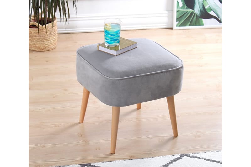 Anaro Sittpuff 45 cm Rektangulär - Ljusgrå - Möbler - Stolar & fåtöljer - Pall & puff - Sittpuff
