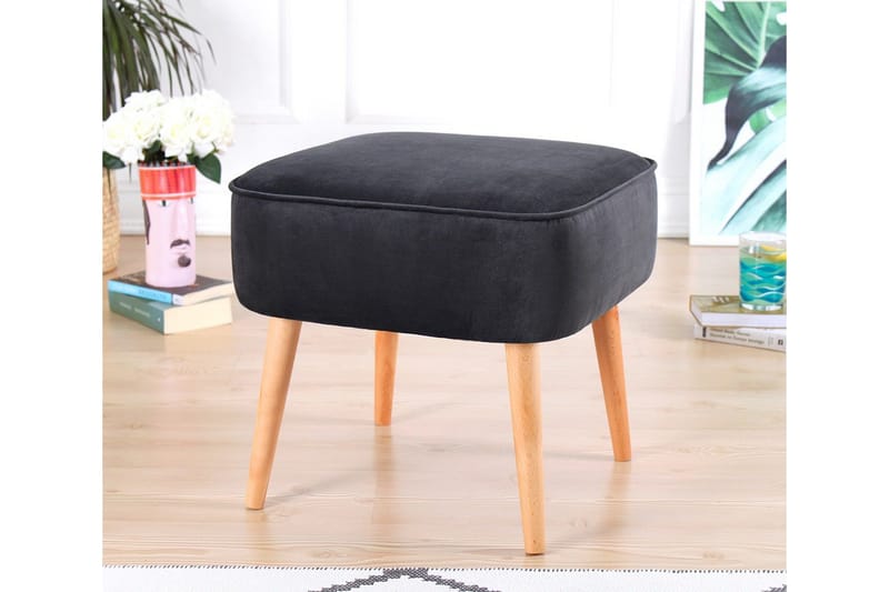 Anaro Sittpuff 45 cm Rektangulär - Mörkgrå - Möbler - Stolar & fåtöljer - Pall & puff - Sittpuff