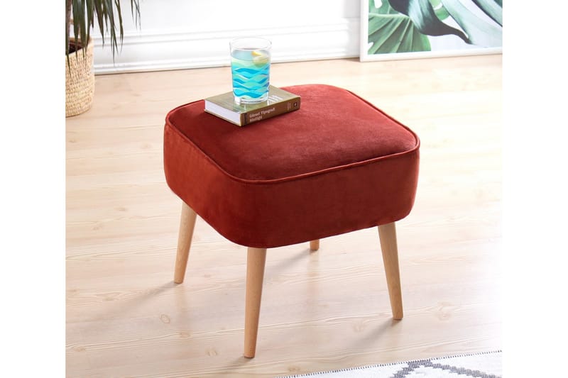 Anaro Sittpuff 45 cm Rektangulär - Röd - Möbler - Stolar & fåtöljer - Pall & puff - Sittpuff