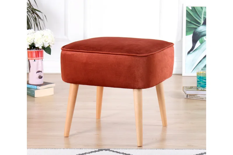 Anaro Sittpuff 45 cm Rektangulär - Röd - Möbler - Stolar & fåtöljer - Pall & puff - Sittpuff