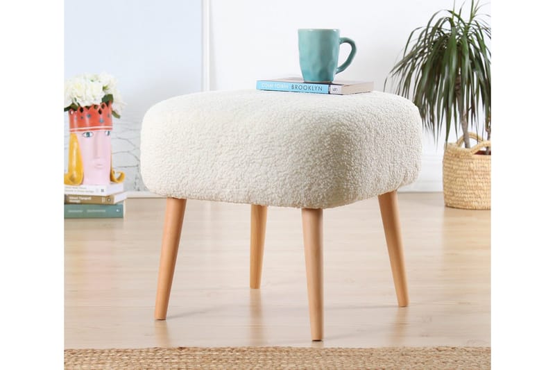 Anaro Sittpuff 45 cm Rektangulär - Vit - Möbler - Stolar & fåtöljer - Pall & puff - Sittpuff