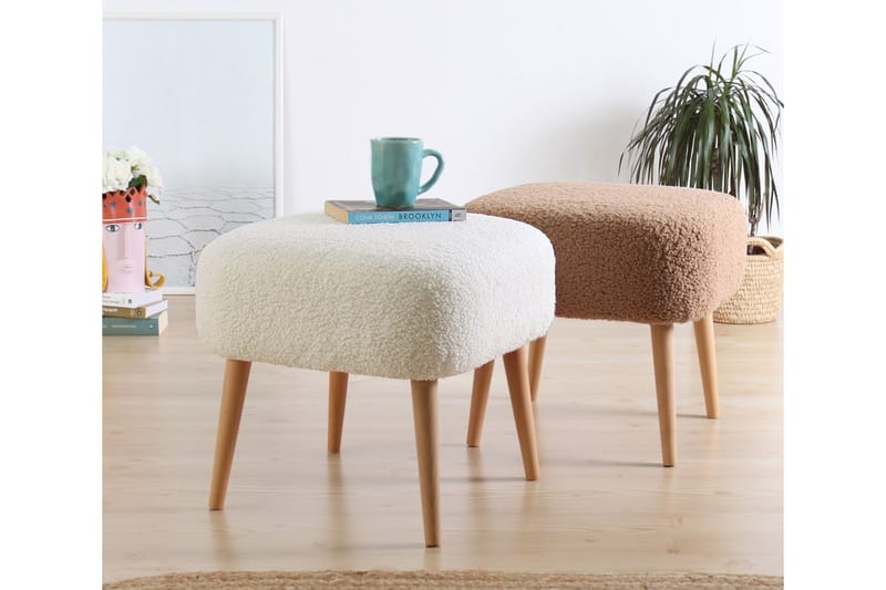 Anaro Sittpuff 45 cm Rektangulär - Vit - Möbler - Stolar & fåtöljer - Pall & puff - Sittpuff