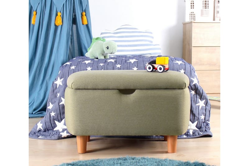 Anaro Sittpuff 61 cm Rektangulär - Grön - Möbler - Stolar & fåtöljer - Pall & puff - Sittpuff - Sittpuff med förvaring