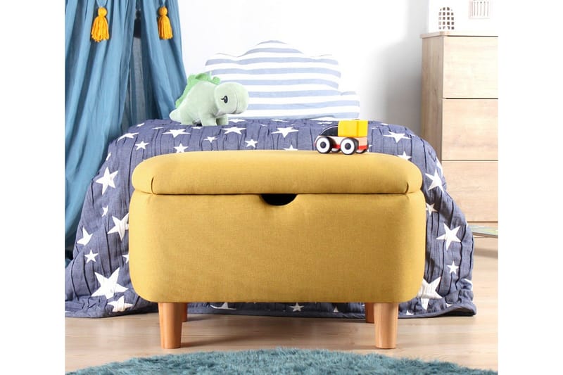 Anaro Sittpuff 61 cm Rektangulär - Gul - Möbler - Stolar & fåtöljer - Pall & puff - Sittpuff - Sittpuff med förvaring