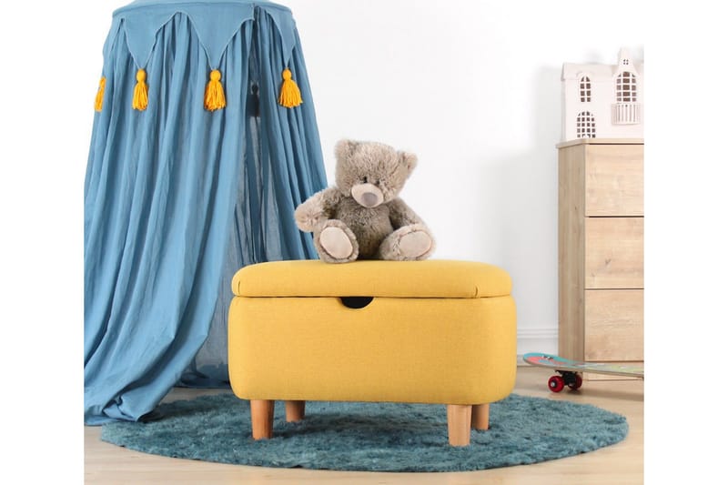 Anaro Sittpuff 61 cm Rektangulär - Gul - Möbler - Stolar & fåtöljer - Pall & puff - Sittpuff - Sittpuff med förvaring