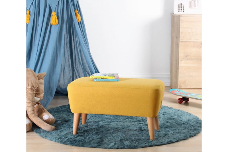 Anaro Sittpuff 61 cm Rektangulär - Gul - Möbler - Stolar & fåtöljer - Pall & puff - Sittpuff
