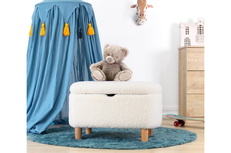 Anaro Sittpuff 61 cm Rektangulär - Vit - Möbler - Stolar & fåtöljer - Pall & puff - Sittpuff