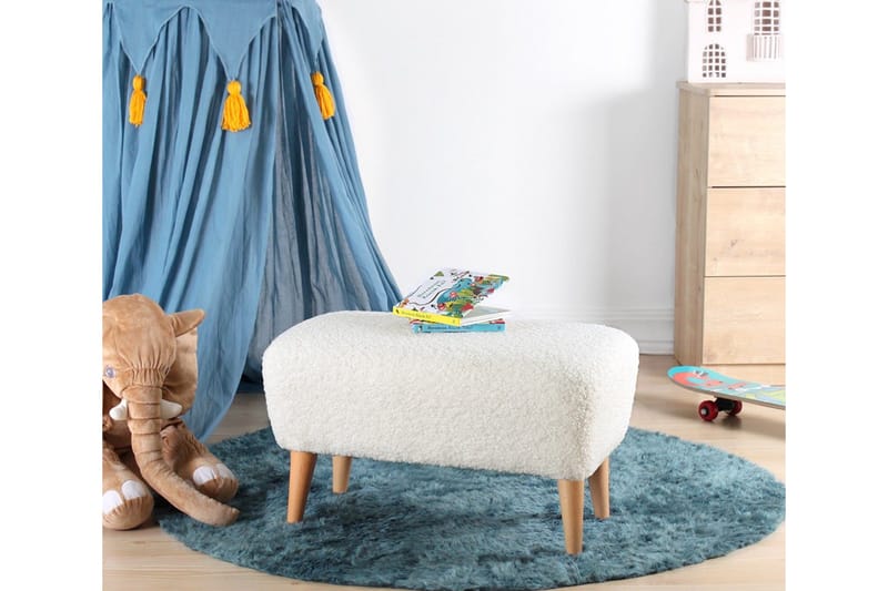 Anaro Sittpuff 61 cm Rektangulär - Vit - Möbler - Stolar & fåtöljer - Pall & puff - Sittpuff