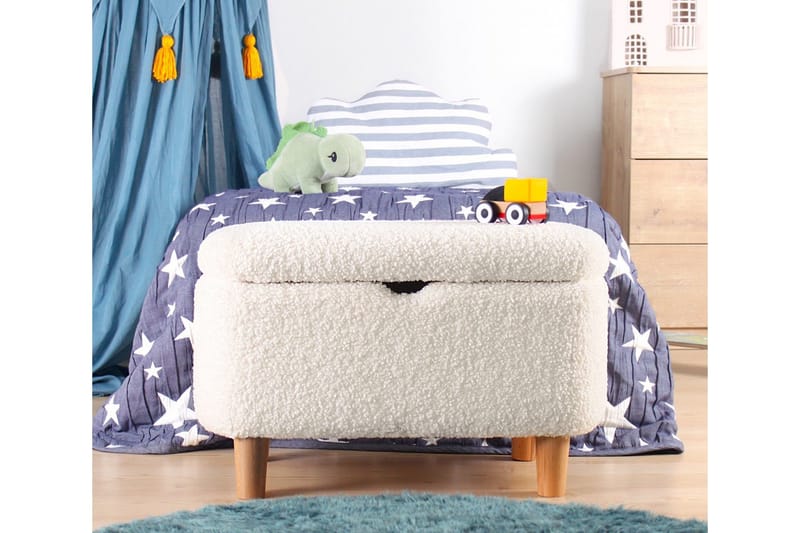 Anaro Sittpuff 61 cm Rektangulär - Vit - Möbler - Stolar & fåtöljer - Pall & puff - Sittpuff