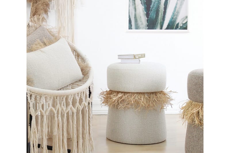 Anaro Sittpuff Rund - Beige - Möbler - Stolar & fåtöljer - Pall & puff - Sittpuff