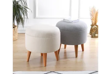 Anaro Sittpuff Rund - Beige - Möbler - Stolar & fåtöljer - Pall & puff - Sittpuff