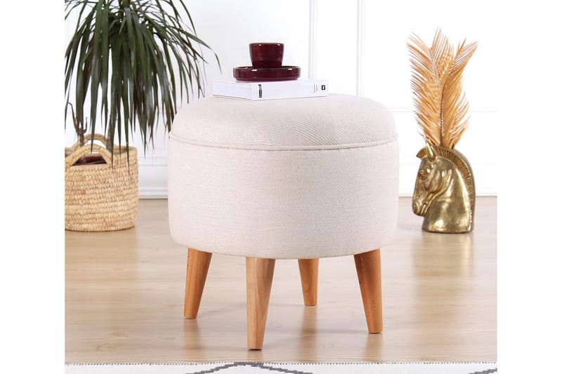 Anaro Sittpuff Rund - Beige - Möbler - Stolar & fåtöljer - Pall & puff - Sittpuff