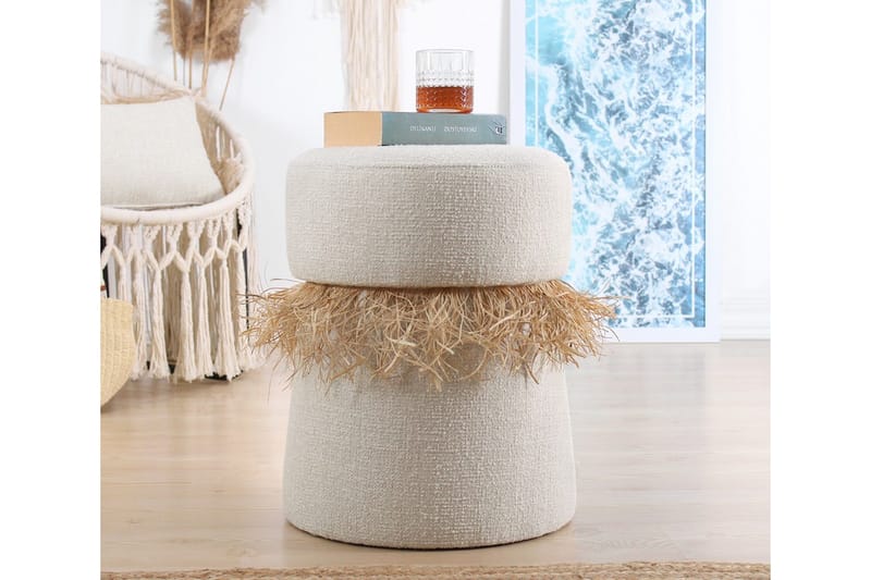 Anaro Sittpuff Rund - Beige - Möbler - Stolar & fåtöljer - Pall & puff - Sittpuff