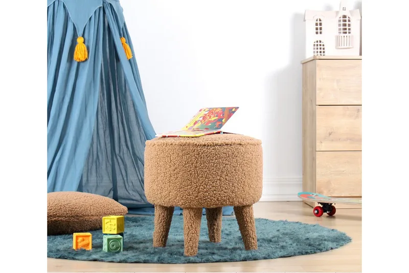 Anaro Sittpuff Rund - Brun - Möbler - Stolar & fåtöljer - Pall & puff - Sittpuff