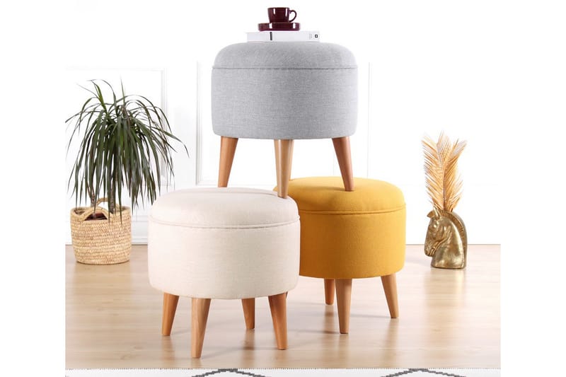 Anaro Sittpuff Rund - Grå - Möbler - Stolar & fåtöljer - Pall & puff - Sittpuff