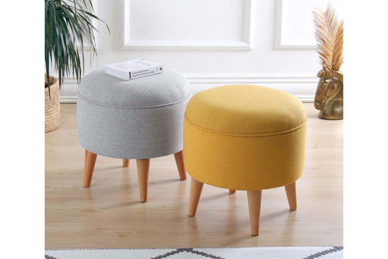 Anaro Sittpuff Rund - Grå - Möbler - Stolar & fåtöljer - Pall & puff - Sittpuff