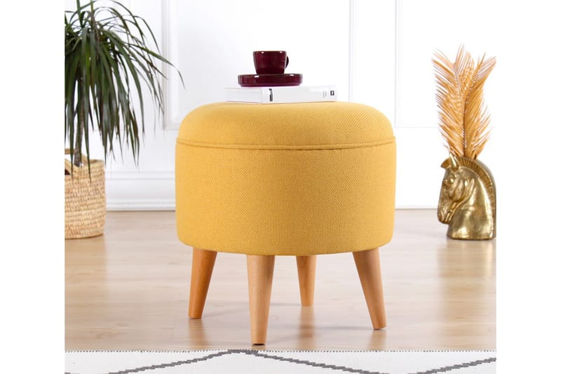 Anaro Sittpuff Rund - Gul - Möbler - Stolar & fåtöljer - Pall & puff - Sittpuff