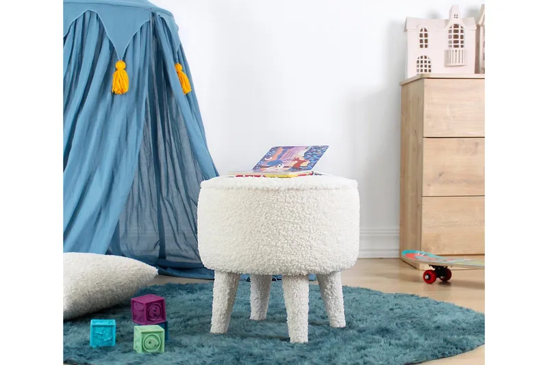 Anaro Sittpuff Rund - Vit - Möbler - Stolar & fåtöljer - Pall & puff - Sittpuff