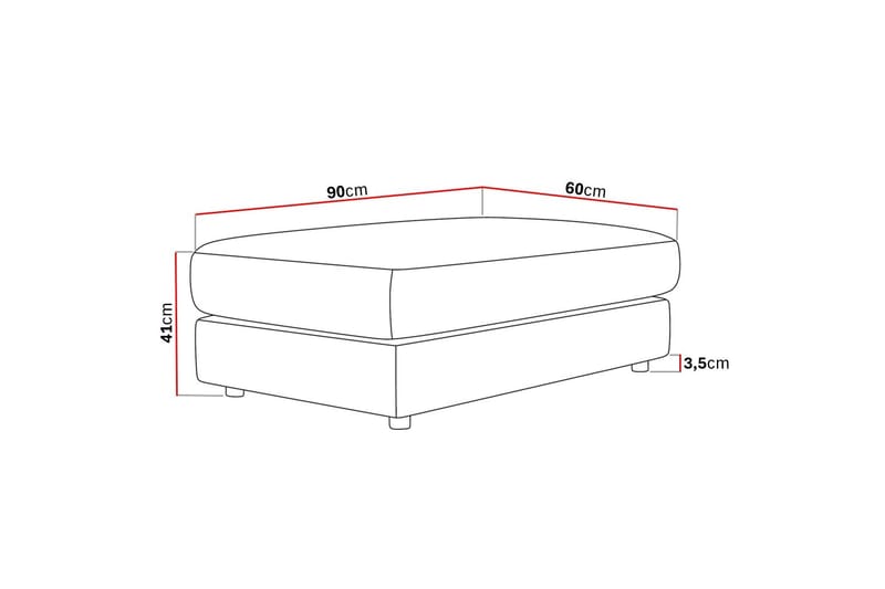 Arken Lyx Rektangulär Fotpall i Manchester - Greige - Möbler - Stolar & fåtöljer - Pall & puff - Fotpall