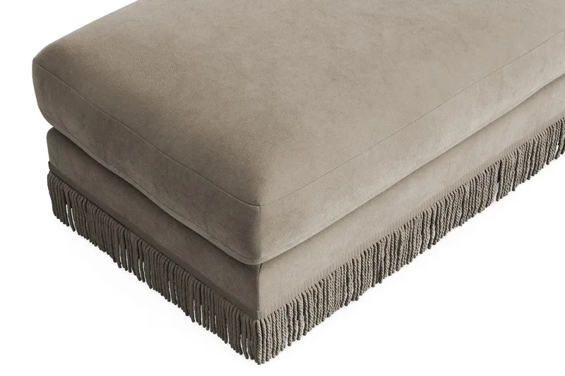 Arken Lyx Rektangulär Fotpall i Sammet - Beige - Möbler - Stolar & fåtöljer - Pall & puff - Fotpall