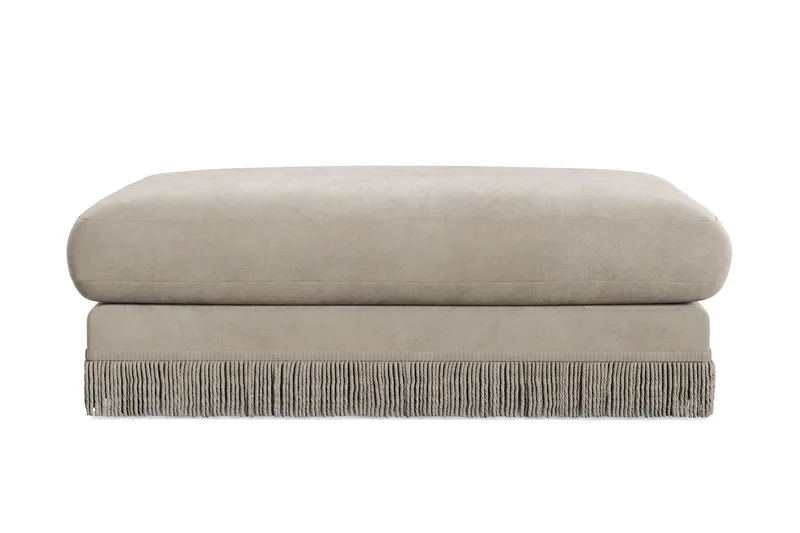 Arken Lyx Rektangulär Fotpall i Sammet, Beige