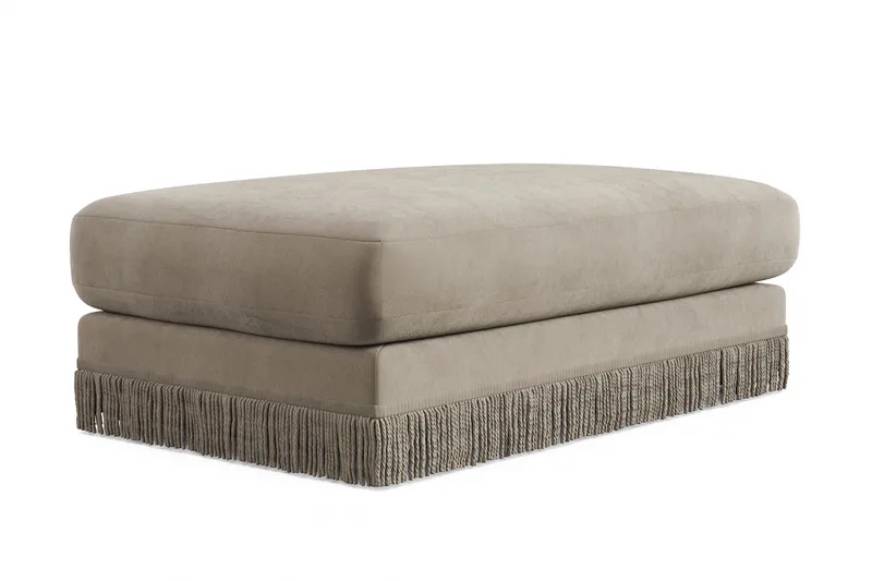 Arken Lyx Rektangulär Fotpall i Sammet - Beige - Möbler - Stolar & fåtöljer - Pall & puff - Fotpall