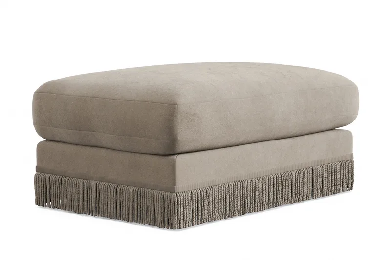 Arken Lyx Rektangulär Fotpall i Sammet - Beige - Möbler - Stolar & fåtöljer - Pall & puff - Fotpall