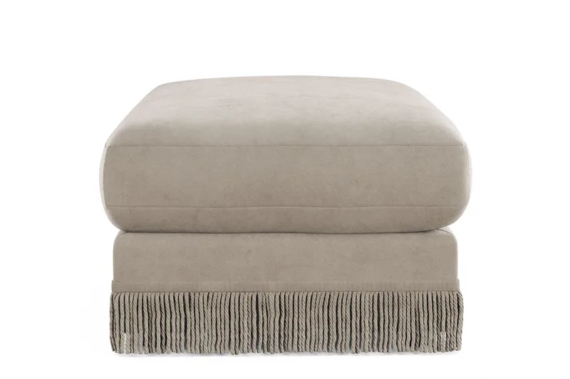 Arken Lyx Rektangulär Fotpall i Sammet - Beige - Möbler - Stolar & fåtöljer - Pall & puff - Fotpall