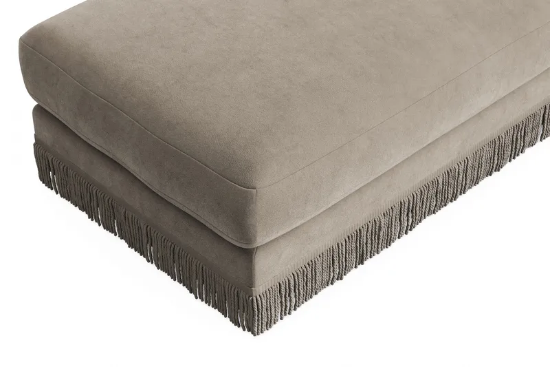 Arken Lyx Rektangulär Fotpall i Sammet - Beige - Möbler - Stolar & fåtöljer - Pall & puff - Fotpall