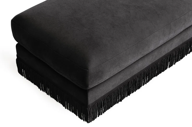 Arken Lyx Rektangulär Fotpall i Sammet - Mörkgrå - Möbler - Stolar & fåtöljer - Pall & puff - Fotpall