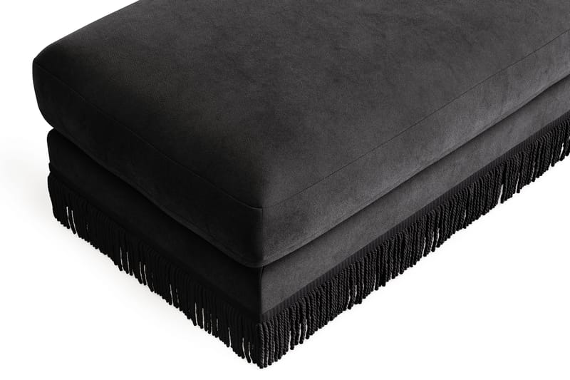 Arken Lyx Rektangulär Fotpall i Sammet - Mörkgrå - Möbler - Stolar & fåtöljer - Pall & puff - Fotpall