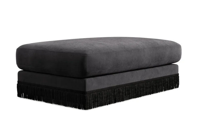 Arken Lyx Rektangulär Fotpall i Sammet - Mörkgrå - Möbler - Stolar & fåtöljer - Pall & puff - Fotpall