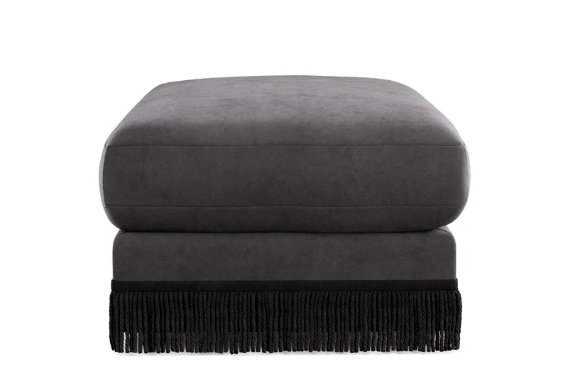 Arken Lyx Rektangulär Fotpall i Sammet - Mörkgrå - Möbler - Stolar & fåtöljer - Pall & puff - Fotpall