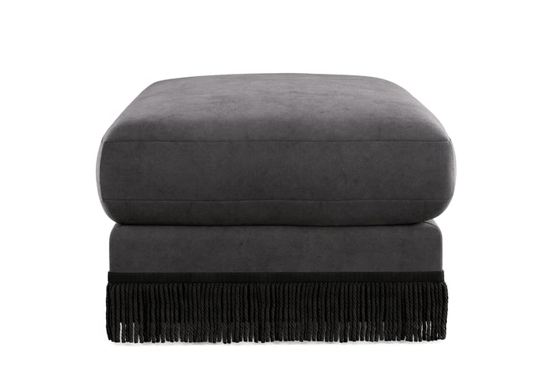 Arken Lyx Rektangulär Fotpall i Sammet - Mörkgrå - Möbler - Stolar & fåt öljer - Pall & puff - Fotpall